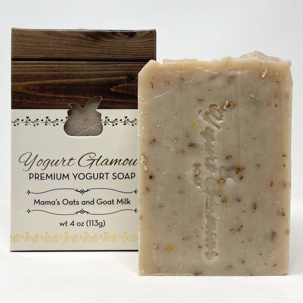 Mama's Oats and Goat Milk Yogurt Soap | Natural, Handmade Prebiotic Postbiotic Bar - With Raw Honey - Sweet and Homey Scent of Freshly Made Oatmeal Cookies(4 oz)-Yogurt Bar Soap-Yogurt Glamour Skin Care and Soaps