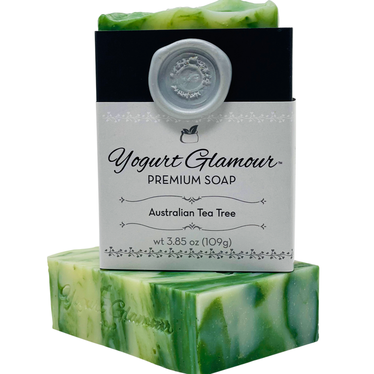 Australian Tea Tree Yogurt Natural Handmade Soap-With Neem Oil(4 oz)-Yogurt Bar Soap-Yogurt Glamour Skin Care and Soaps