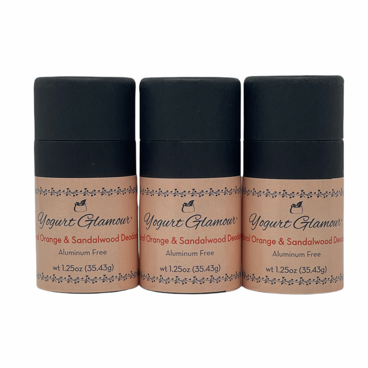 Deodorant Orange Sandalwood Yogurt | Natural, Aluminum Free - With Essential Oils of Orange and Sandalwood-Yogurt Glamour Skincare-Yogurt Glamour Skin Care and Soaps