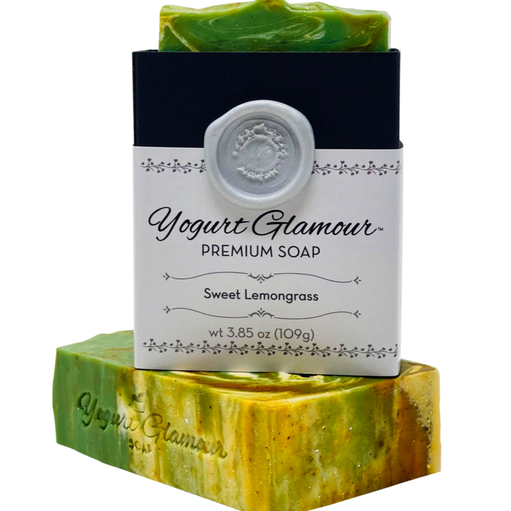 Sweet Lemongrass Yogurt Natural Handmade Bar Soap-With Essential Oils of Lemongrass, Lime and Lemon(4 oz)-Yogurt Bar Soap-Yogurt Glamour Skin Care and Soaps