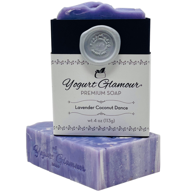 Lavender Coconut Dance Yogurt Natural Handmade Soap-With Essential Oil of Lavender and Sweet Coconut Scent(4oz)-Yogurt Bar Soap-Yogurt Glamour Skin Care and Soaps
